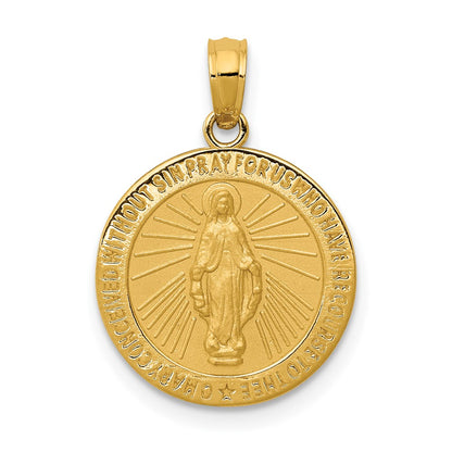 10K Yellow Gold Miraculous Medal Pendant