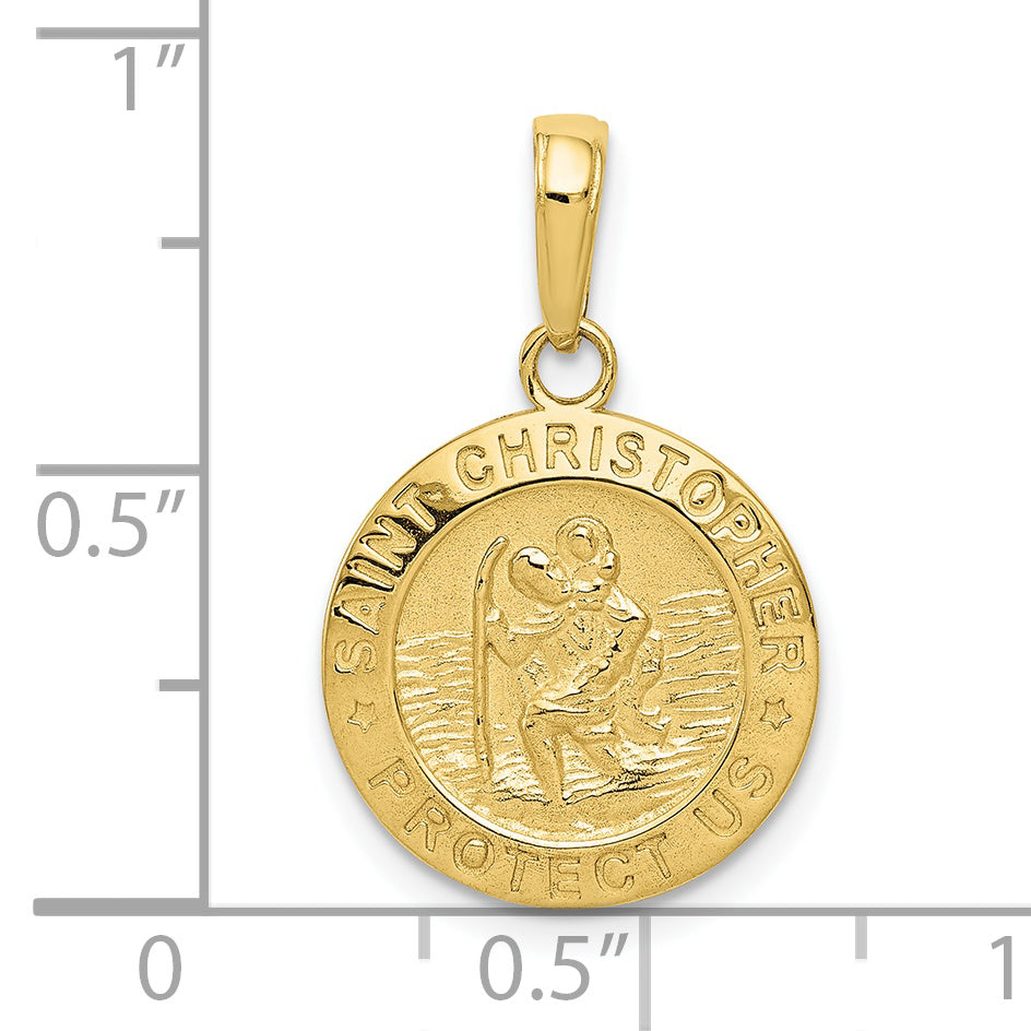 10K Yellow Gold Saint Christopher Medal Charm