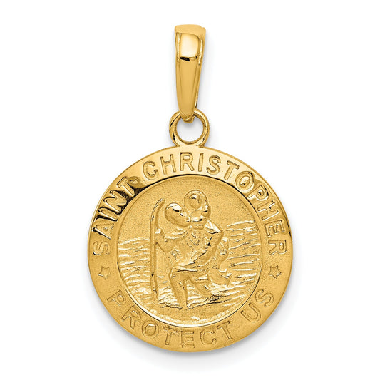 10K Yellow Gold Saint Christopher Medal Charm