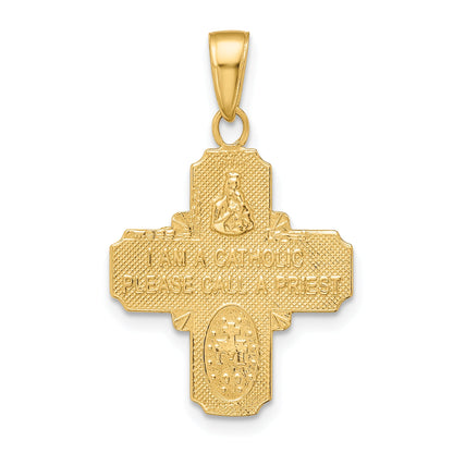 10K Yellow Gold 4-Way Medal Pendant