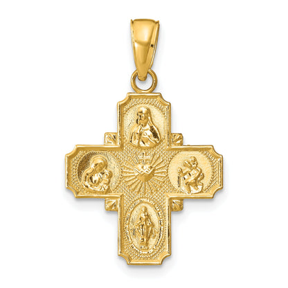10K Yellow Gold 4-Way Medal Pendant
