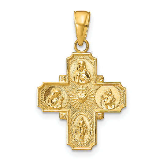 10K Yellow Gold 4-Way Medal Pendant