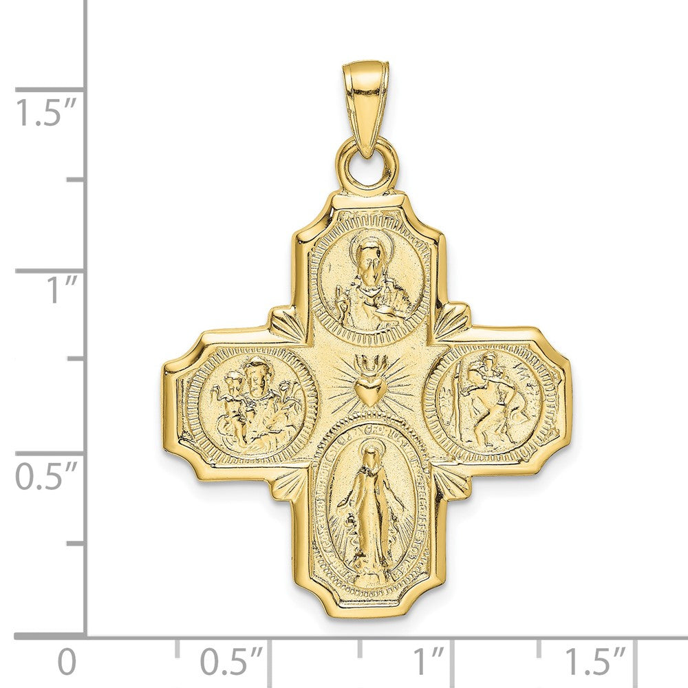10K Yellow Gold Four-Way Medal Pendant