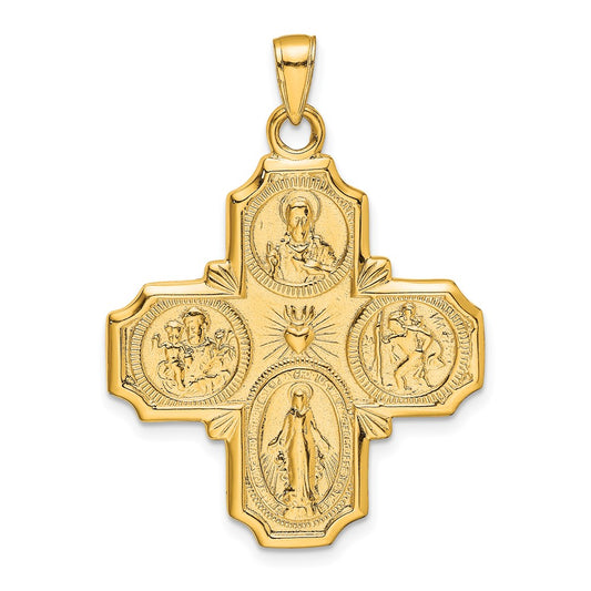 10K Yellow Gold Four-Way Medal Pendant