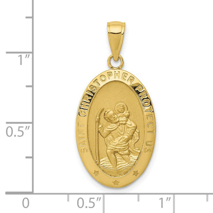10K Yellow Gold Saint Christopher Medal Pendant