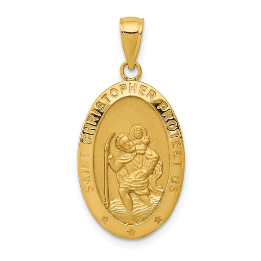 10K Yellow Gold Saint Christopher Medal Pendant