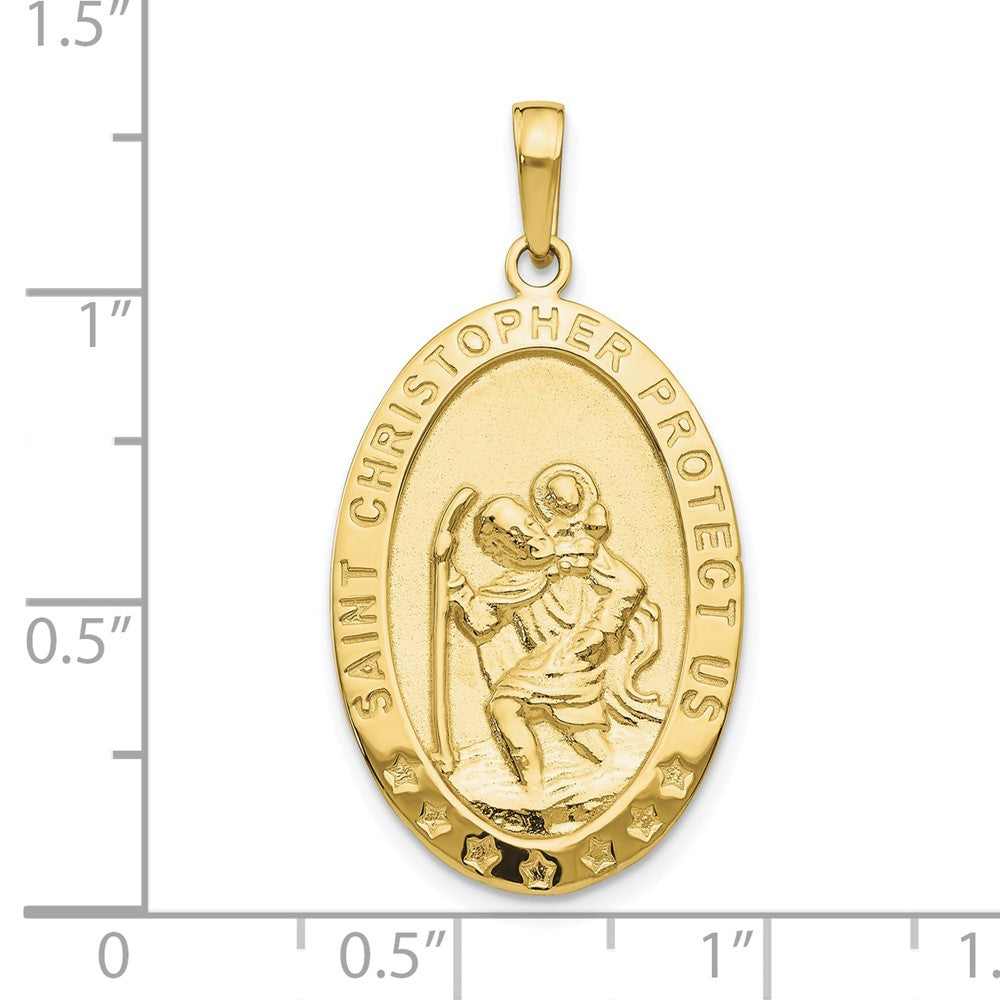 10K Yellow Gold Saint Christopher Medal Pendant