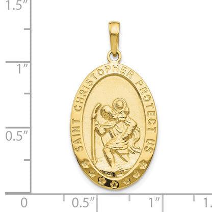 10K Yellow Gold Saint Christopher Medal Pendant