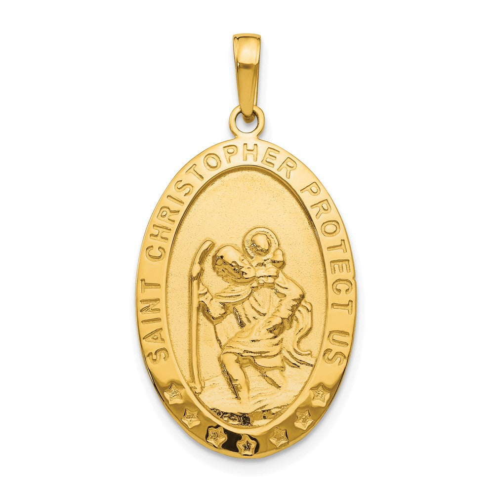 10K Yellow Gold Saint Christopher Medal Pendant