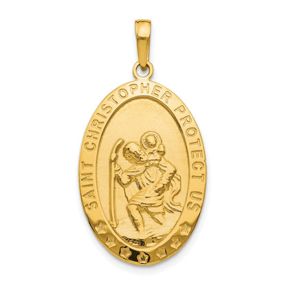 10K Yellow Gold Saint Christopher Medal Pendant