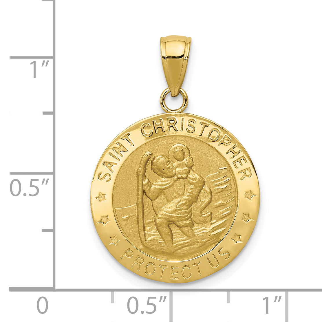 10K Yellow Gold Saint Christopher Medal Pendant
