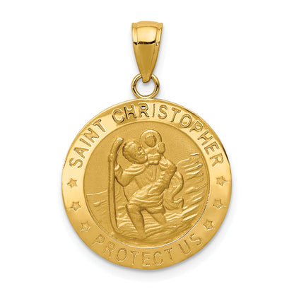 10K Yellow Gold Saint Christopher Medal Pendant