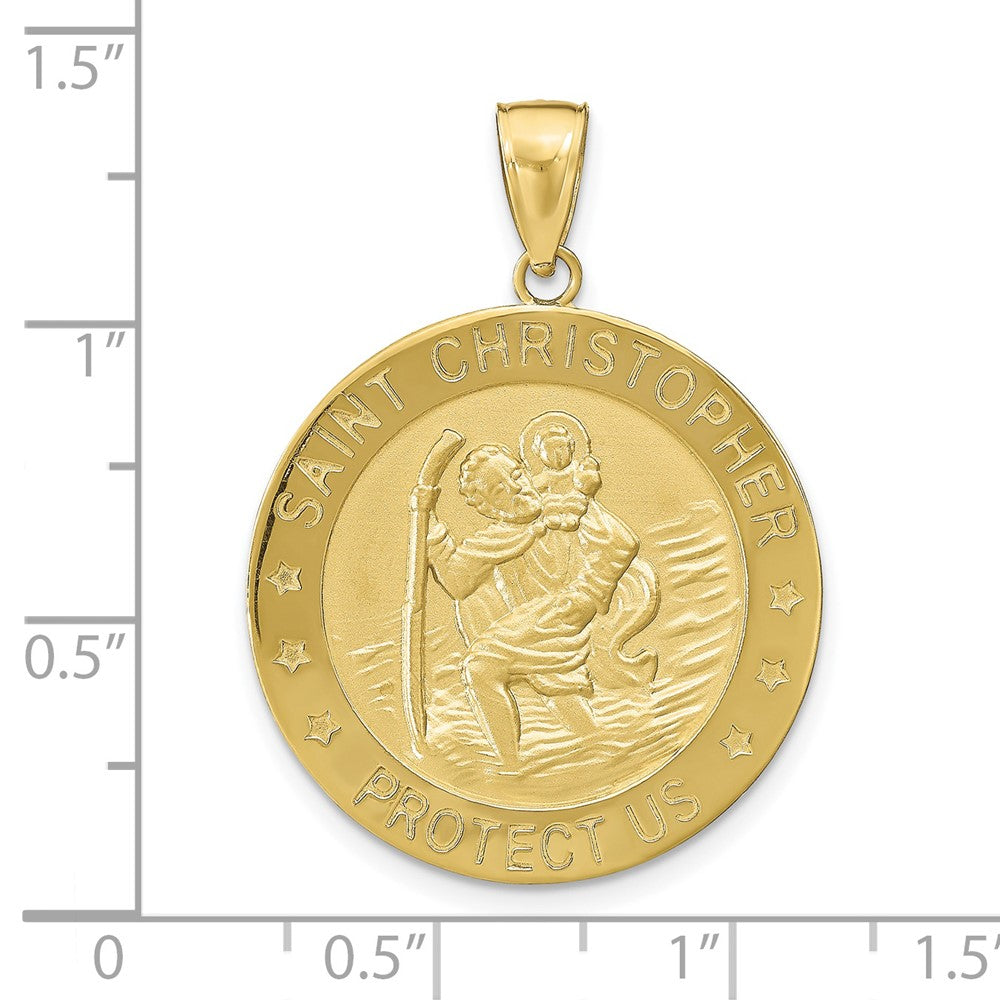 10K Yellow Gold Saint Christopher Medal Pendant