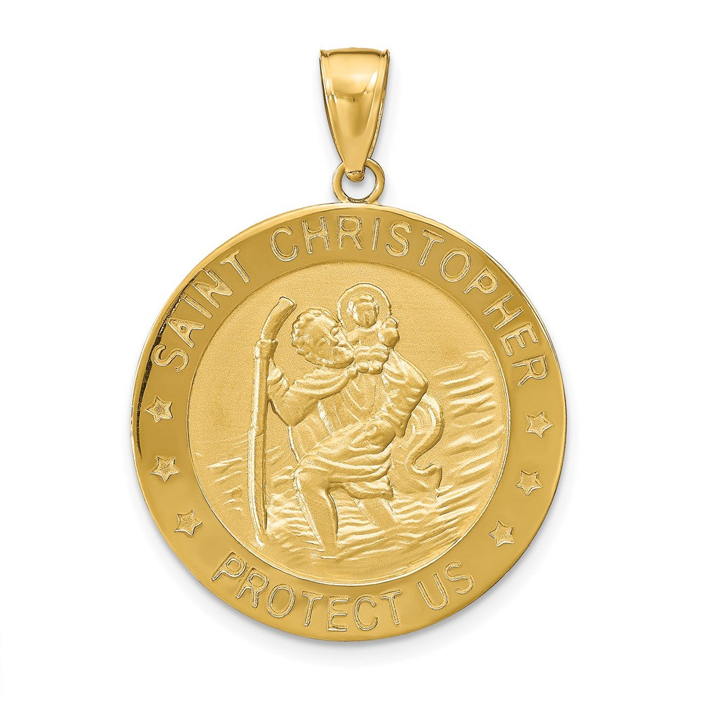 10K Yellow Gold Saint Christopher Medal Pendant