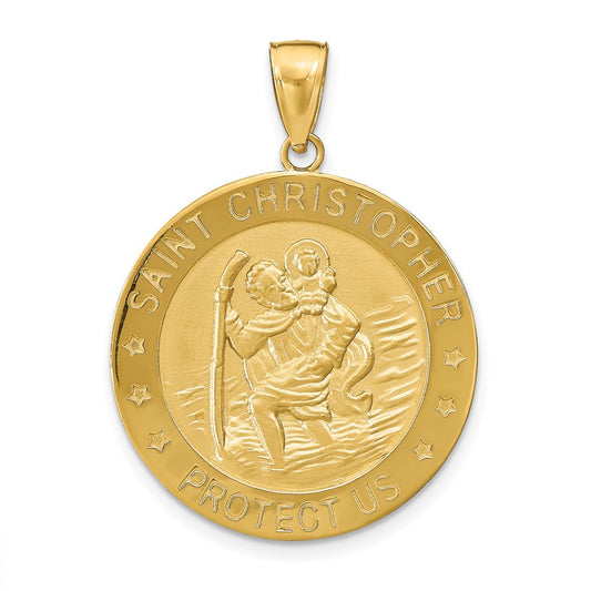 10K Yellow Gold Saint Christopher Medal Pendant