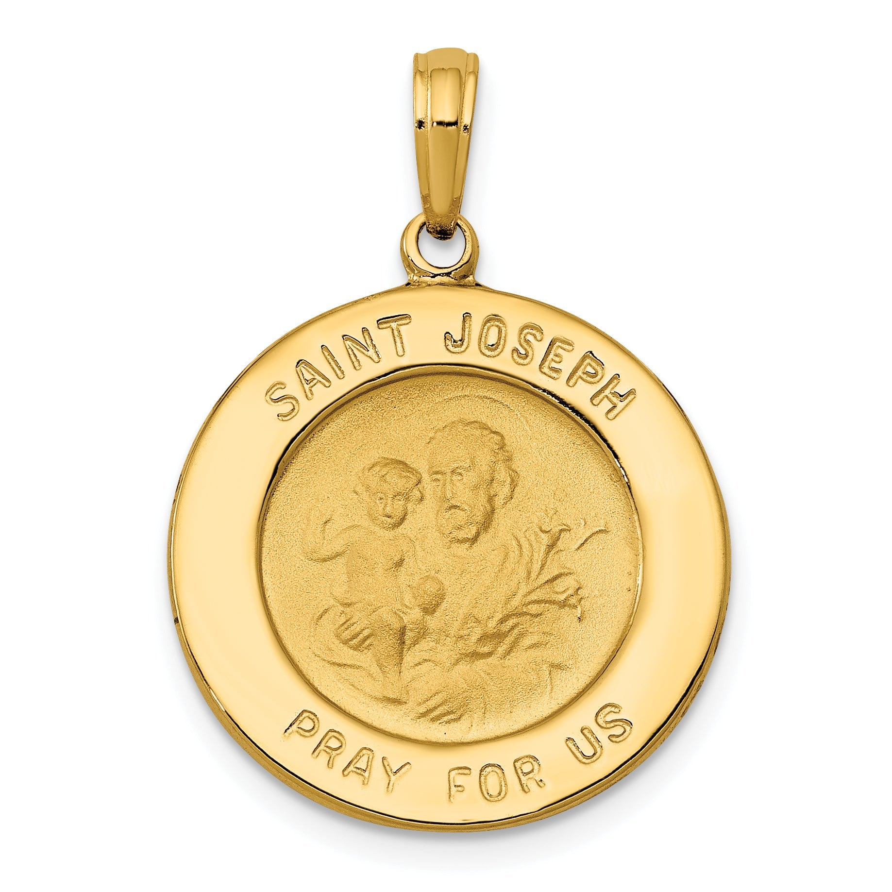 10K Yellow Gold Saint Joseph Medal Pendant