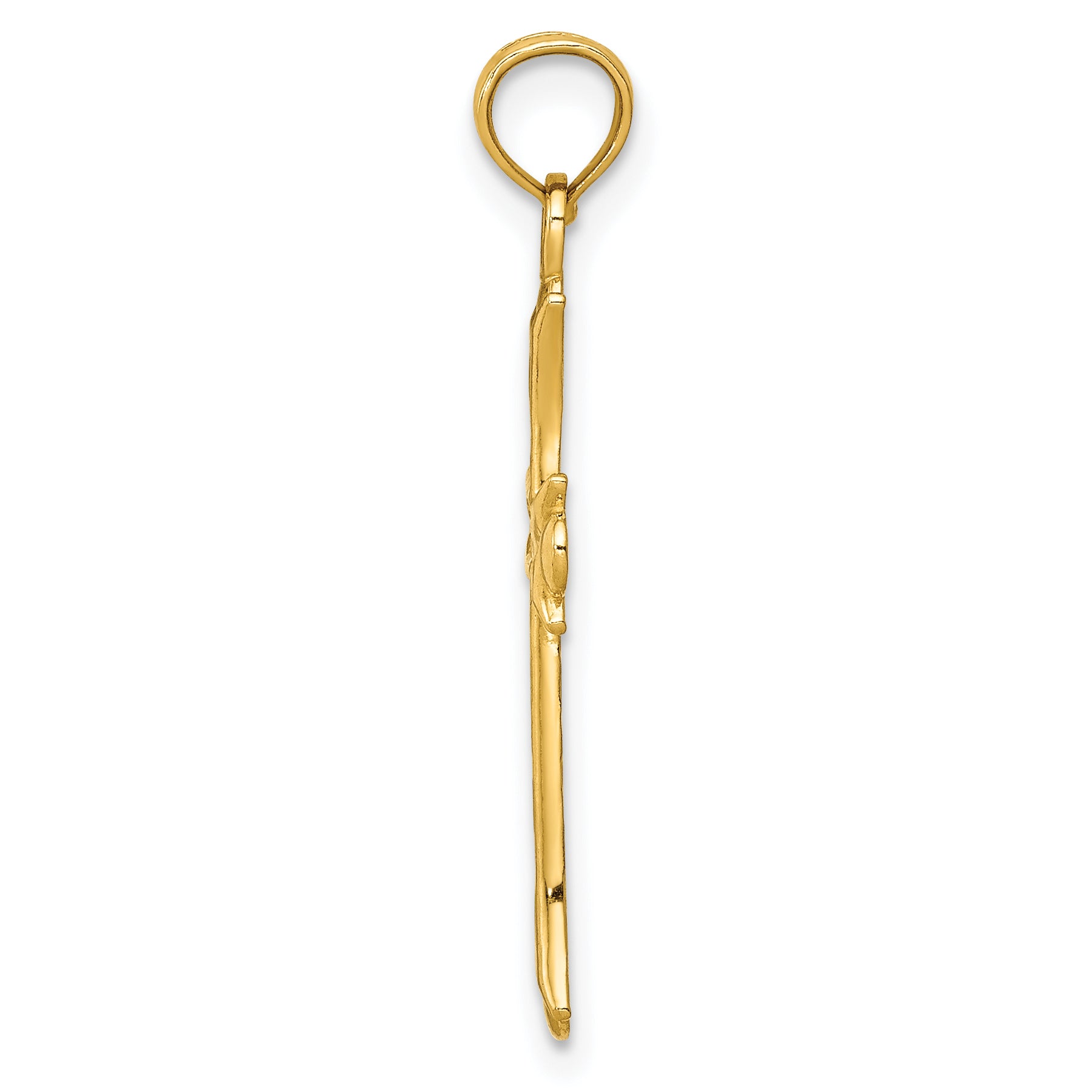 10K Yellow Gold 10K Fleur De Lis Cross Pendant