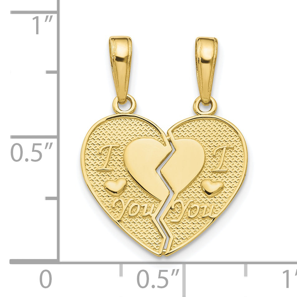 10K Yellow Gold 10K I Love You 2 Piece Break-A-Part Charm