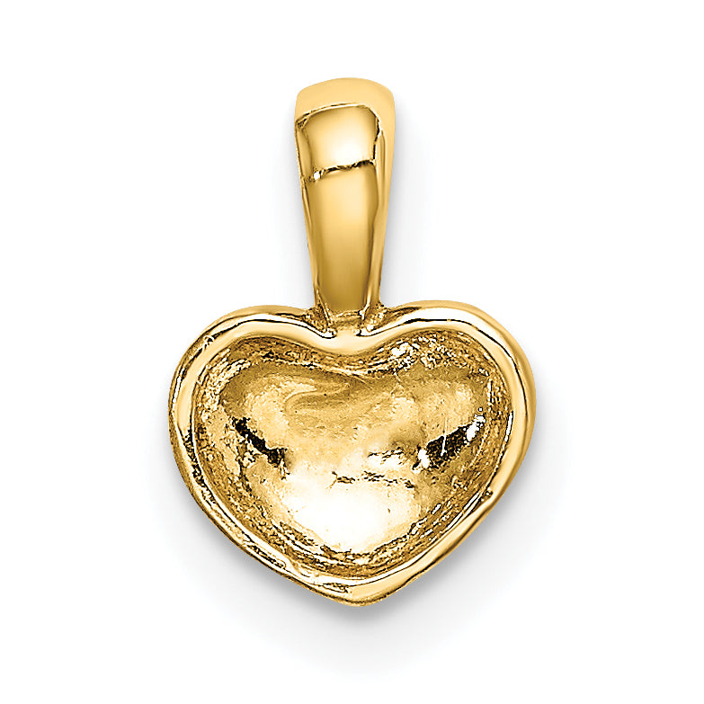 10K Yellow Gold 10K Polished 3D Puffed Heart Charm