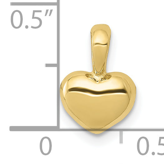 10K Yellow Gold 10K Polished 3D Puffed Heart Charm
