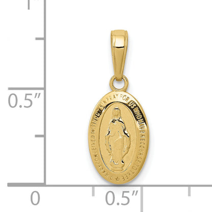 10K Yellow Gold Miraculous Medal Charm