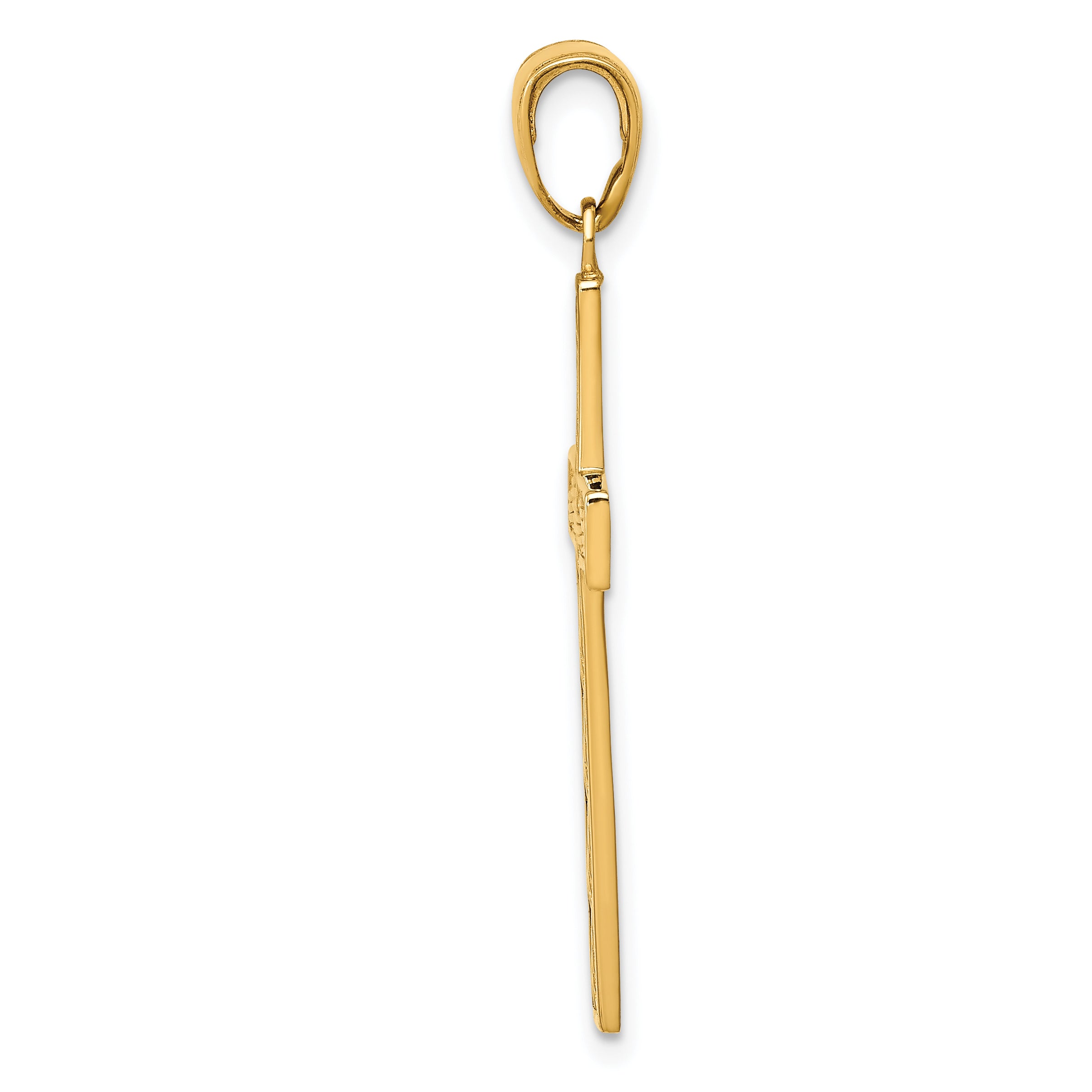 10K Yellow Gold 10K Rope Cross Pendant