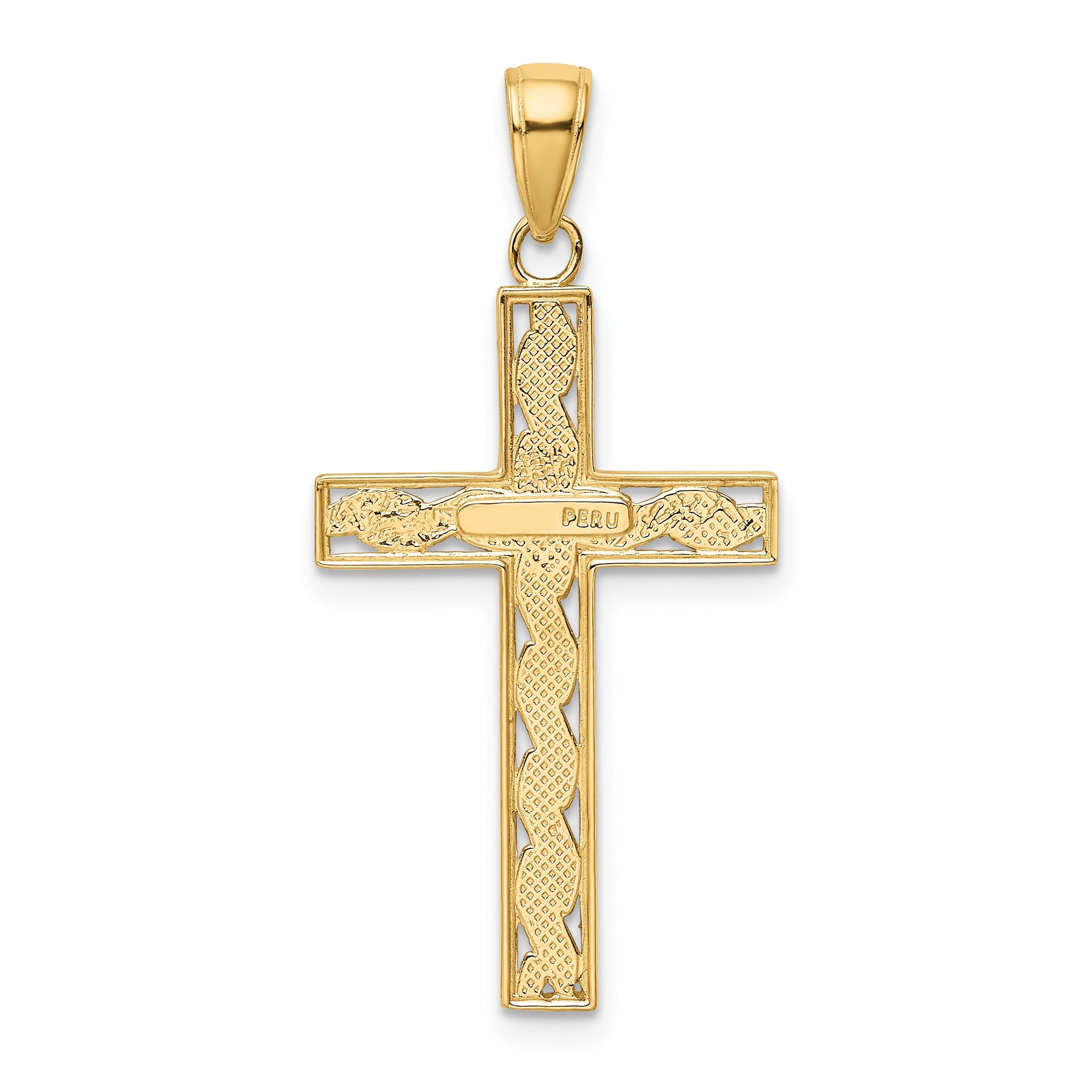 10K Yellow Gold 10K Rope Cross Pendant