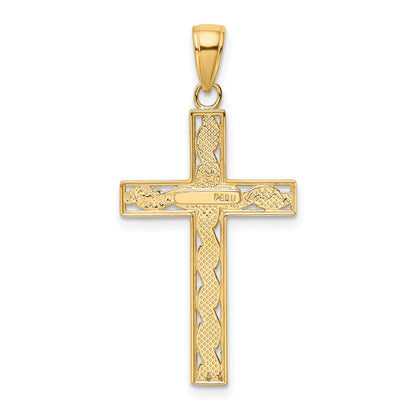10K Yellow Gold 10K Rope Cross Pendant