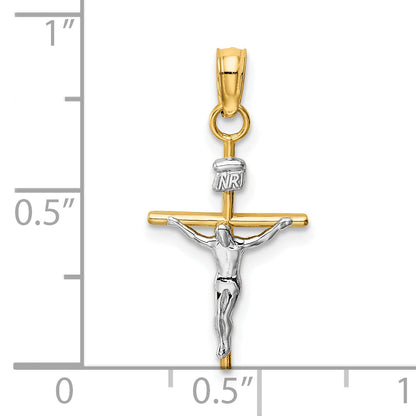 10K Two-Tone Inri Crucifix Pendant
