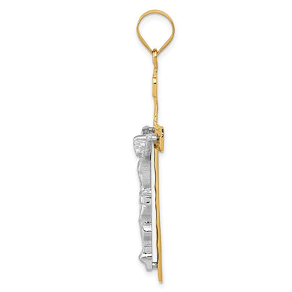 10K Two-Tone Inri Crucifix Pendant