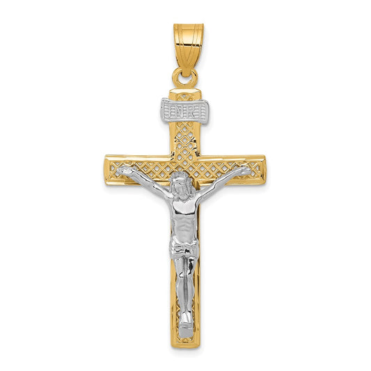 10K Two-Tone Inri Crucifix Pendant