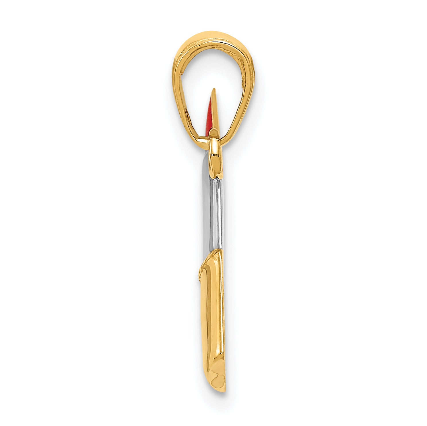 10K Yellow W/Rhodium 10K W/Rhodium Enameled Lipstick Charm