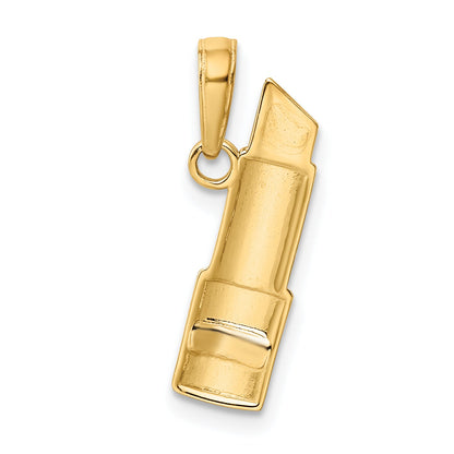 10K Yellow W/Rhodium 10K W/Rhodium Enameled Lipstick Charm
