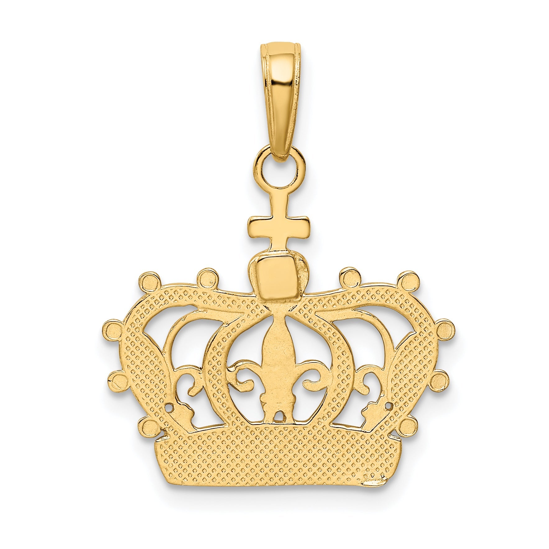 10K Yellow W/Rhodium 10K W/Rhodium Crown Pendant