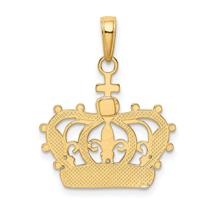10K Yellow W/Rhodium 10K W/Rhodium Crown Pendant