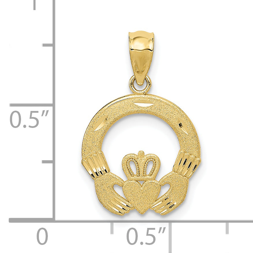 10K Yellow Gold Claddagh Charm