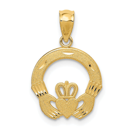 10K Yellow Gold Claddagh Charm