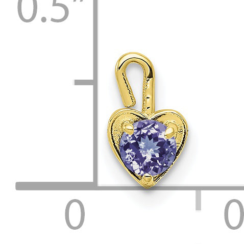 10K Yellow Gold 10Ky June Synthetic Birthstone Heart Charm