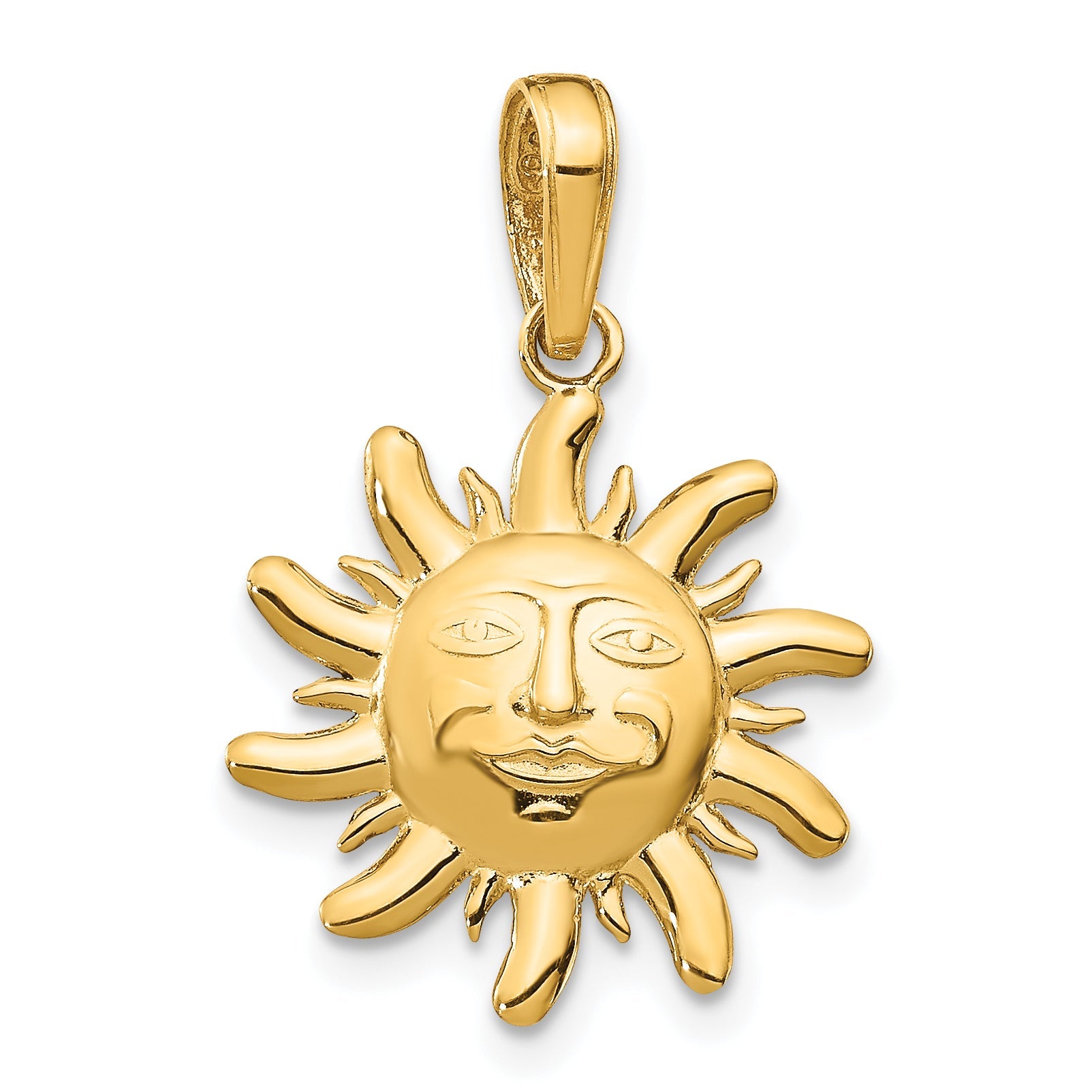 10K Yellow Gold Diamond-Cut Small Sun Charm