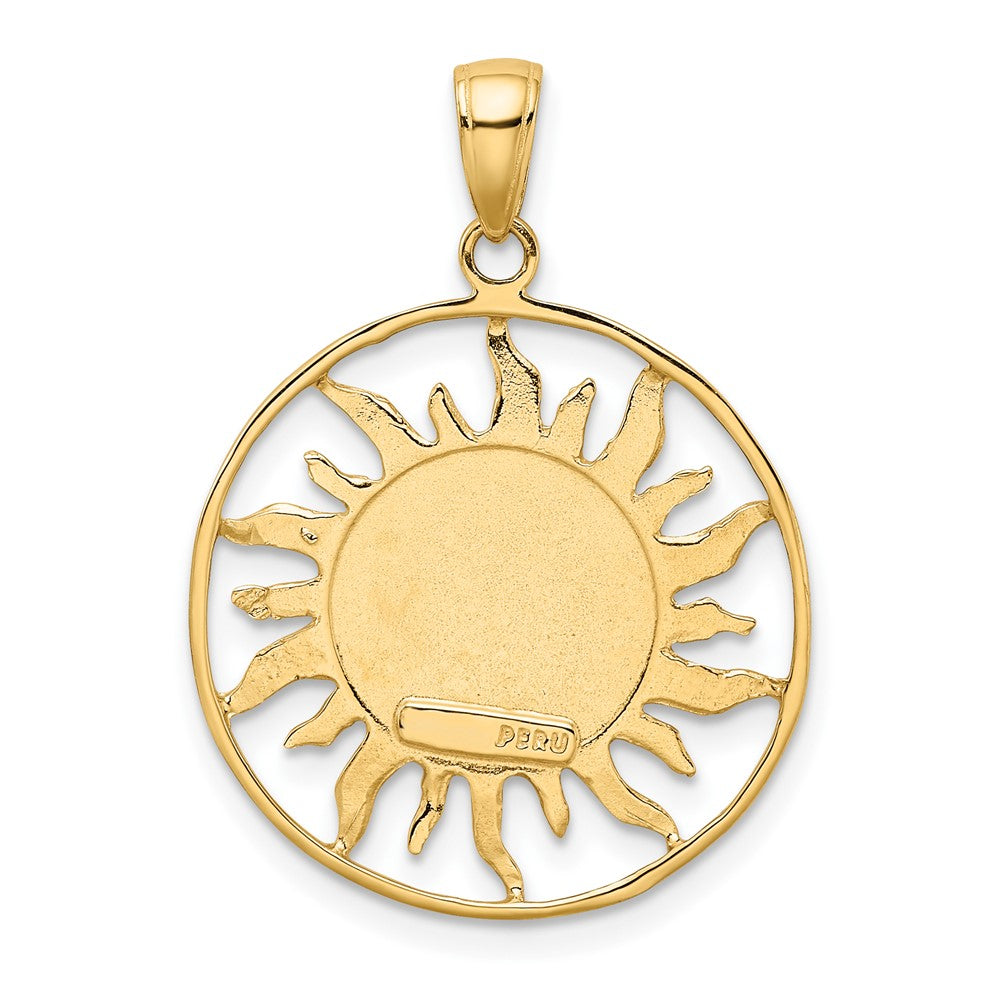 10K Yellow Gold Polished Sun With Moon & Star Charm