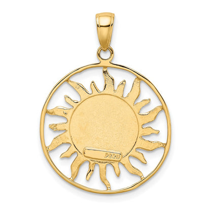 10K Yellow Gold Polished Sun With Moon & Star Charm