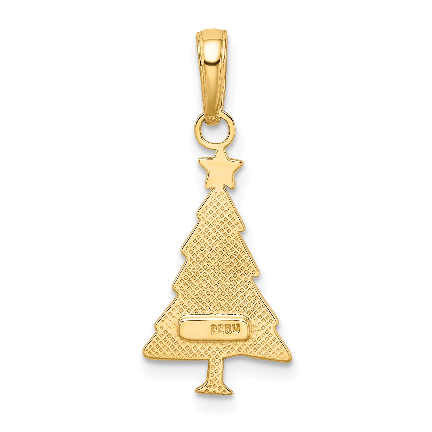 10K Yellow Gold 10K Polished Christmas Tree Pendant