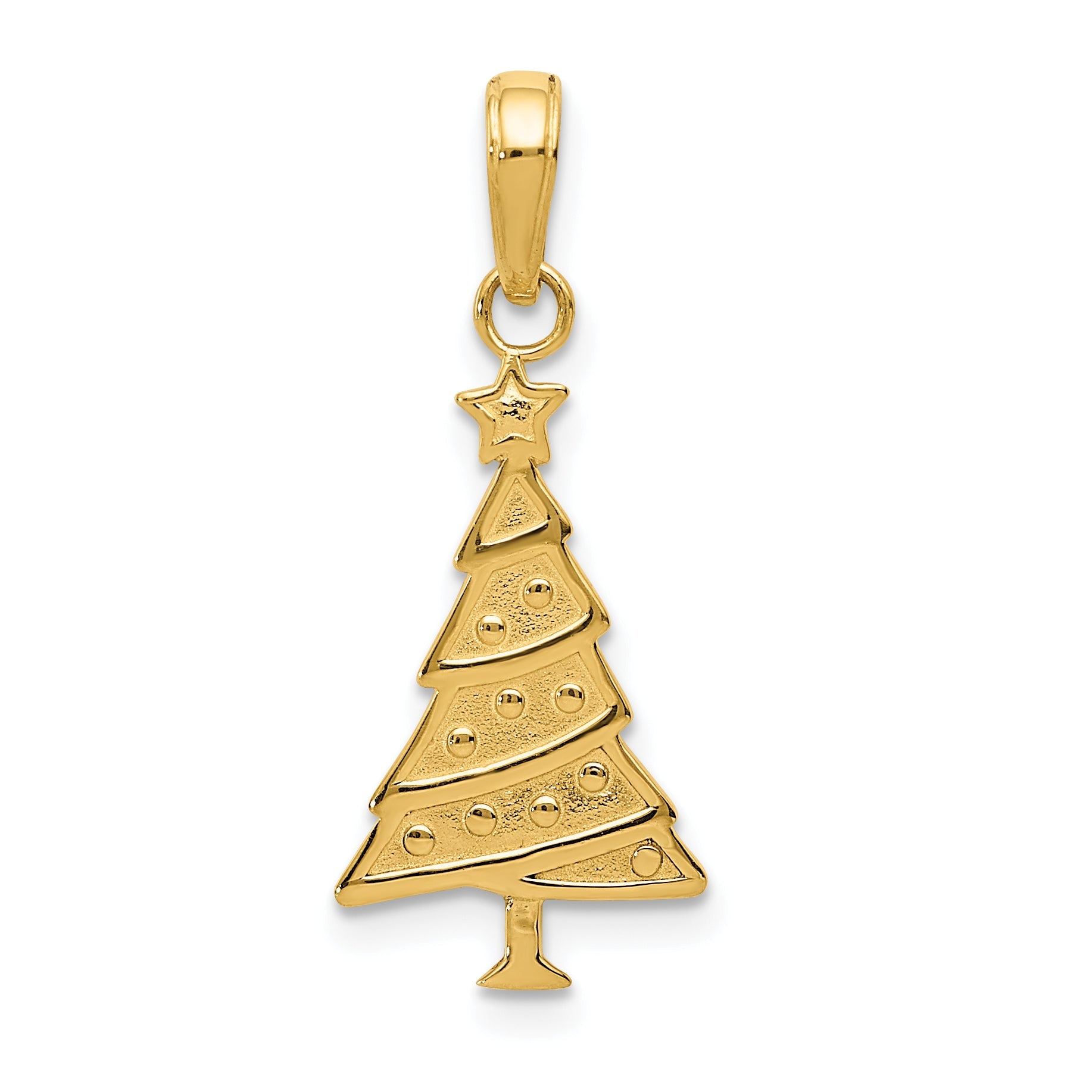 10K Yellow Gold 10K Polished Christmas Tree Pendant