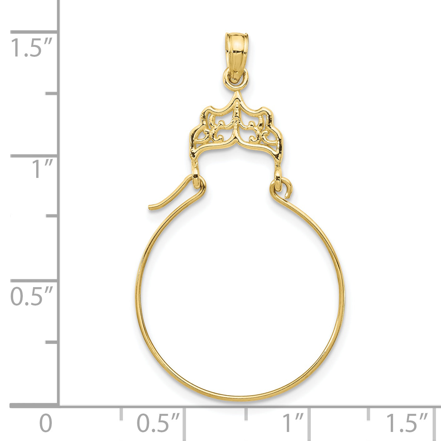 10K Yellow Gold Filigree Charm Holder