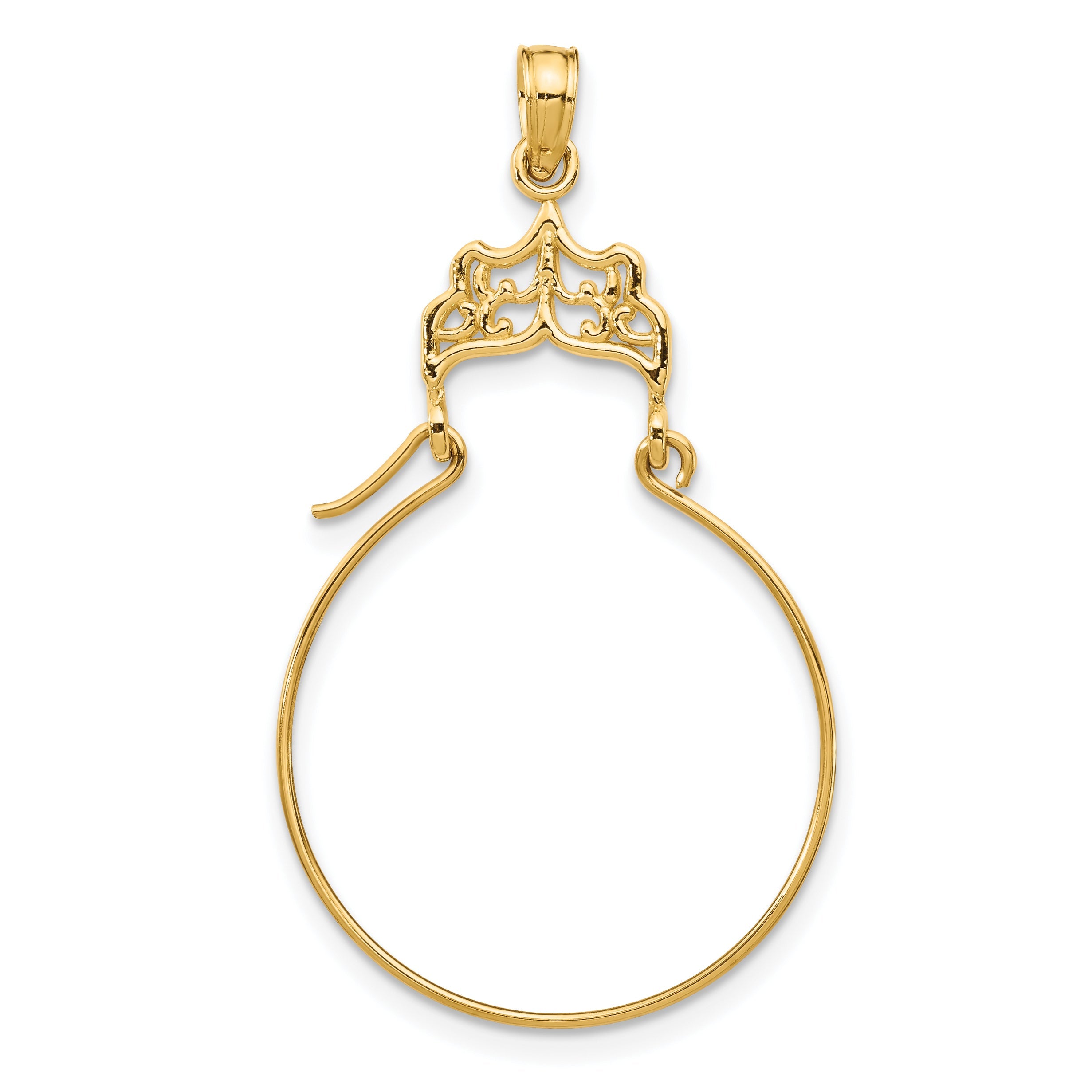 10K Yellow Gold Filigree Charm Holder