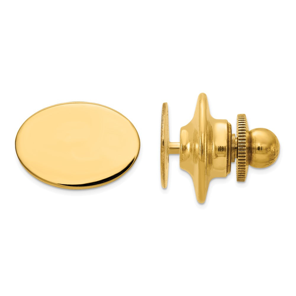 10K Yellow Gold 10K Men'S Oval High Polished Tie Tac