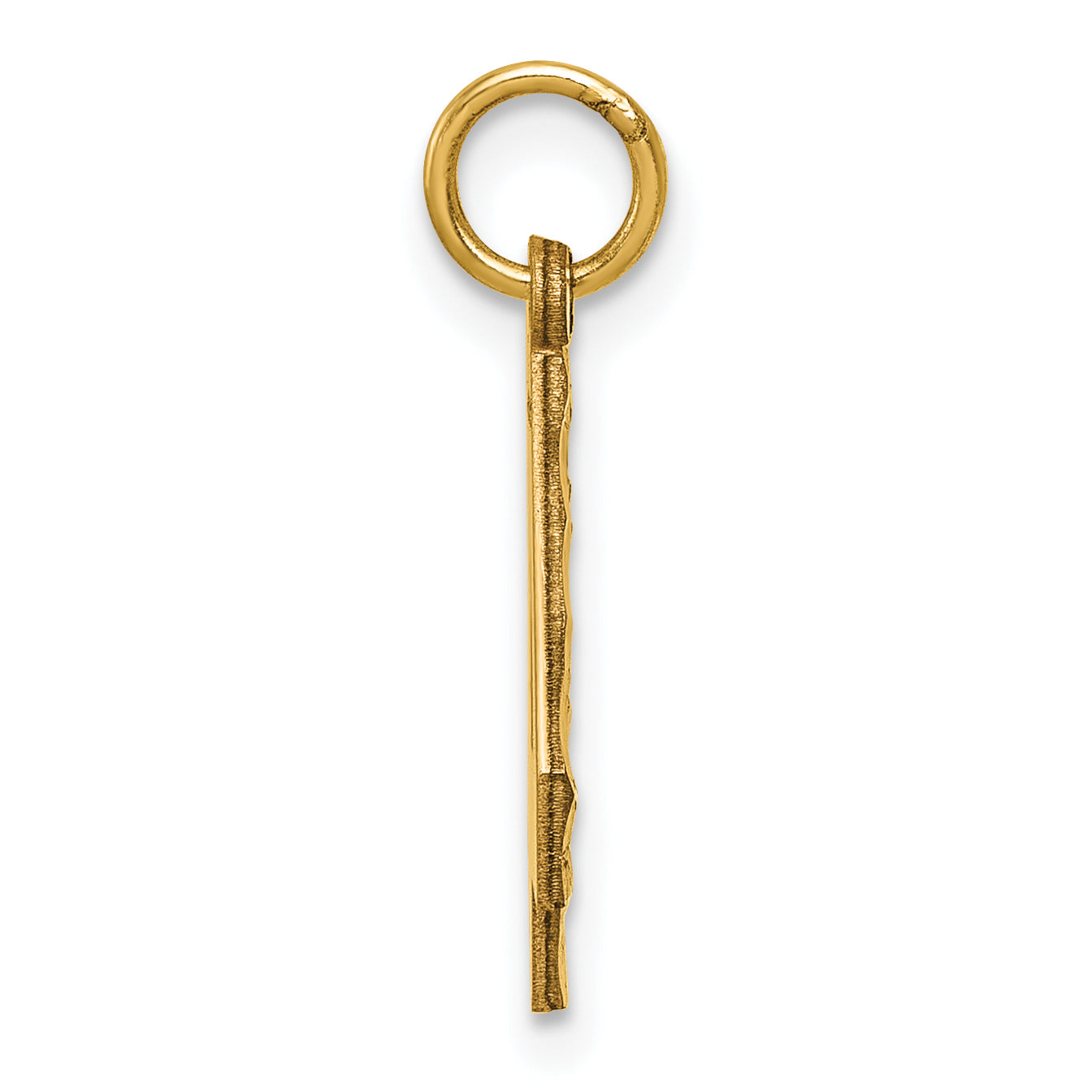 10K Yellow Gold 10Ky Casted Medium Diamond-Cut Number 4 Charm