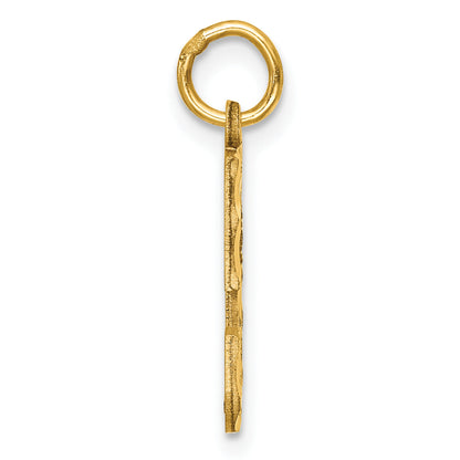 10K Yellow Gold 10Ky Casted Medium Diamond-Cut Number 5 Charm