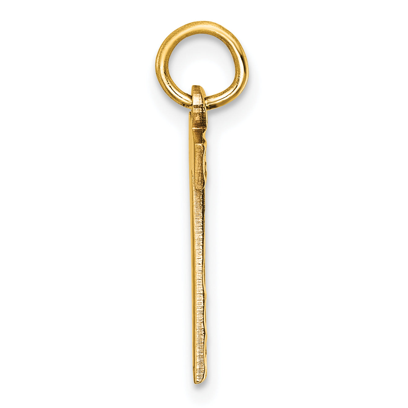 10K Yellow Gold 10Ky Casted Medium Diamond-Cut Number 7 Charm