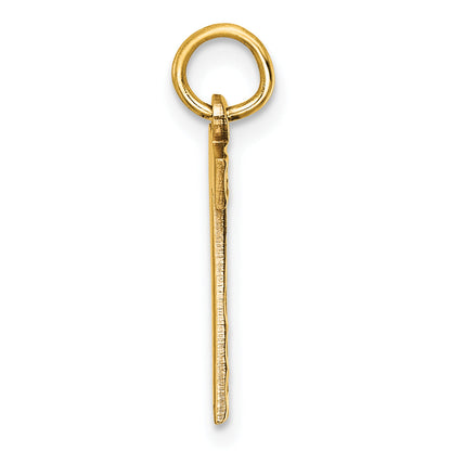 10K Yellow Gold 10Ky Casted Medium Diamond-Cut Number 7 Charm